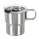 thumbnail image 1 of Uxcell 1 paquete de tazas de acero inoxidable 304 con asa y tapa, vasos de agua de metal de doble pared de 10 oz, 1 of 7