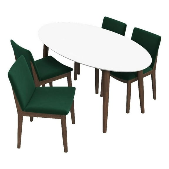 Kurt Modern Solid Wood Walnut Dining Room & Kitchen Table and Chairs for 4