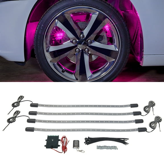 LEDGlow 4pc Pink LED Wheel Well Lighting Kit