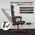 thumbnail image 4 of SOONTRANS Gaming Chair with Footrest, Computer Game Chair with Massage Lumbar Support & Headrest, High Back Vintage Office Game Chair for Adults and s, Black, 4 of 9