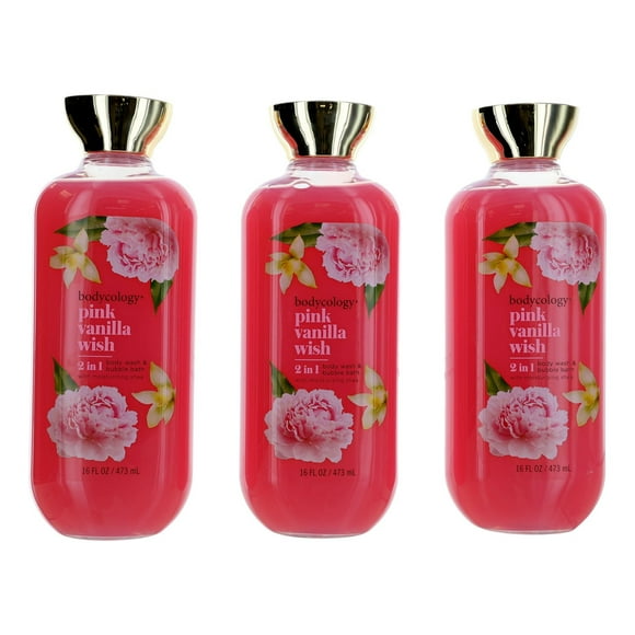 Gel de baño y baño de burbujas Bodycology Pink Vanilla Wish 480 ml