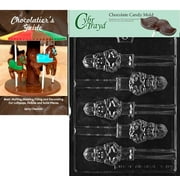 Cybrtrayd Nutcracker Pretzel Pop Christmas Chocolate Candy Mold with Our Chocolatier's Guide Instructions Manual