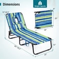thumbnail image 3 of Gymax 2PCS 5-Position Lounge Chair Adjustable Beach Chaise w/ Face Cavity & Pillows Blue & Green, 3 of 10