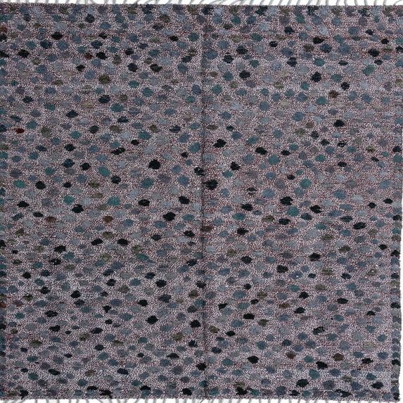 Ahgly Company Machine Washable Indoor Square Abstract Lavender Purple Area Rugs, 6' Square