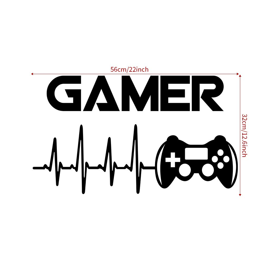 Lot De 4 Stickers Muraux 3D Gamer/esport - 28x28 Cm - PVC - Pour Décoration Chambre, Bureau Gaming