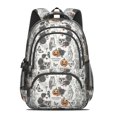 thumbnail image 2 of Skull and Pumpkin Gothic Pattern Cute School Backpack Bag with Padded Back and Adjustable Shoulder Straps 16.9 X 12.6 X 5.9 Inches, 2 of 5