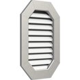 thumbnail image 2 of Ekena Millwork 14"W x 24"H Vertical Elongated Octagon (19"W x 29"H Frame Size) Functional, PVC Gable Vent with 1" x 4" Flat Trim Frame, 2 of 14
