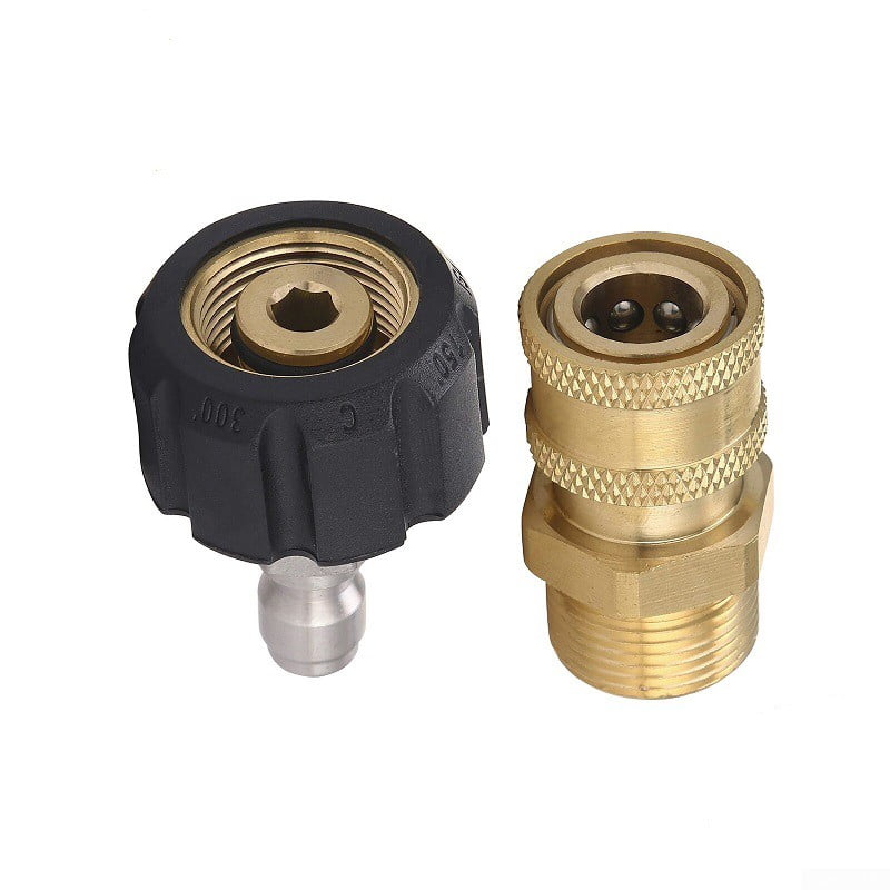 High-Pressure Washer Adapter Set 5000PSI M22 1/4 Swivel Quick Connect Kit 