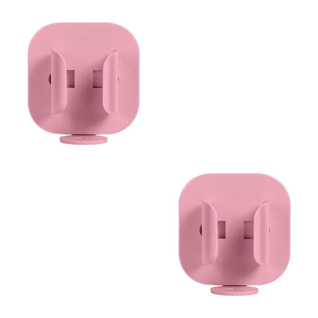 Ounissouiy Soporte de cepillo Soporte de pared Soporte de almacenamiento Estante de baño Multicolor Sin rastro Telescópico Superficie lisa Fuga Rosa 2piezas