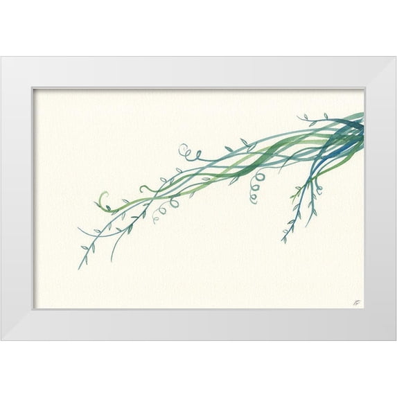Lee, Judson 32x23 White Modern Wood Framed Museum Art Print Titled - Blue Vines II