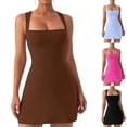 thumbnail image 2 of LYMAYTER Robe à Encolure Carrée pour Femme, Robe d'Été à Dos Nu Extensible, Mini-Robe, Robe de Fête/Boîte de Nuit, Tailles P-TG, 2 of 10