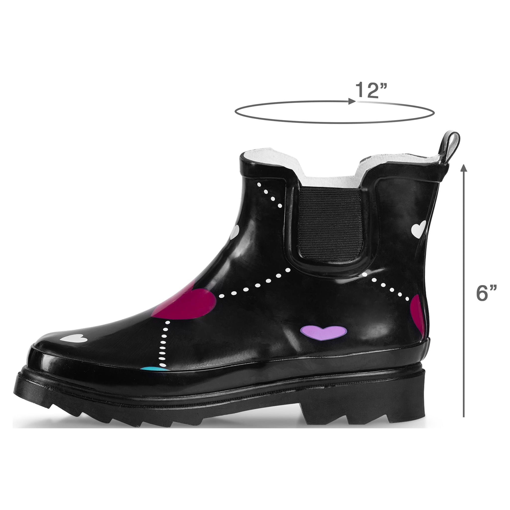 Norty Women’s Ankle High Rain Boots – Waterproof 6 inch Rubber Winter Spring and Garden Boots - runs a 1/2 size large