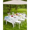 thumbnail image 4 of Hokiten Outdoor Tablecloths with Umbrella Hole & Zipper, Colorful Botanical Tablecloth Rectangle 60x84 Inch, Spring Floral Weeping Watercolor Waterproof Table Cloth, Patio/Pool/Picnic Table Covers, 4 of 7