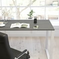 thumbnail image 4 of Merrick Lane Corbin 55" Computer Desk with Rustic Gray Wood Grain Finish & Open White Metal Frame, 4 of 15