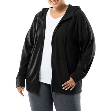 Athletic Works Women's Plus Lightweight Zip-Up Hoodie Jacket, Size 1X-5X