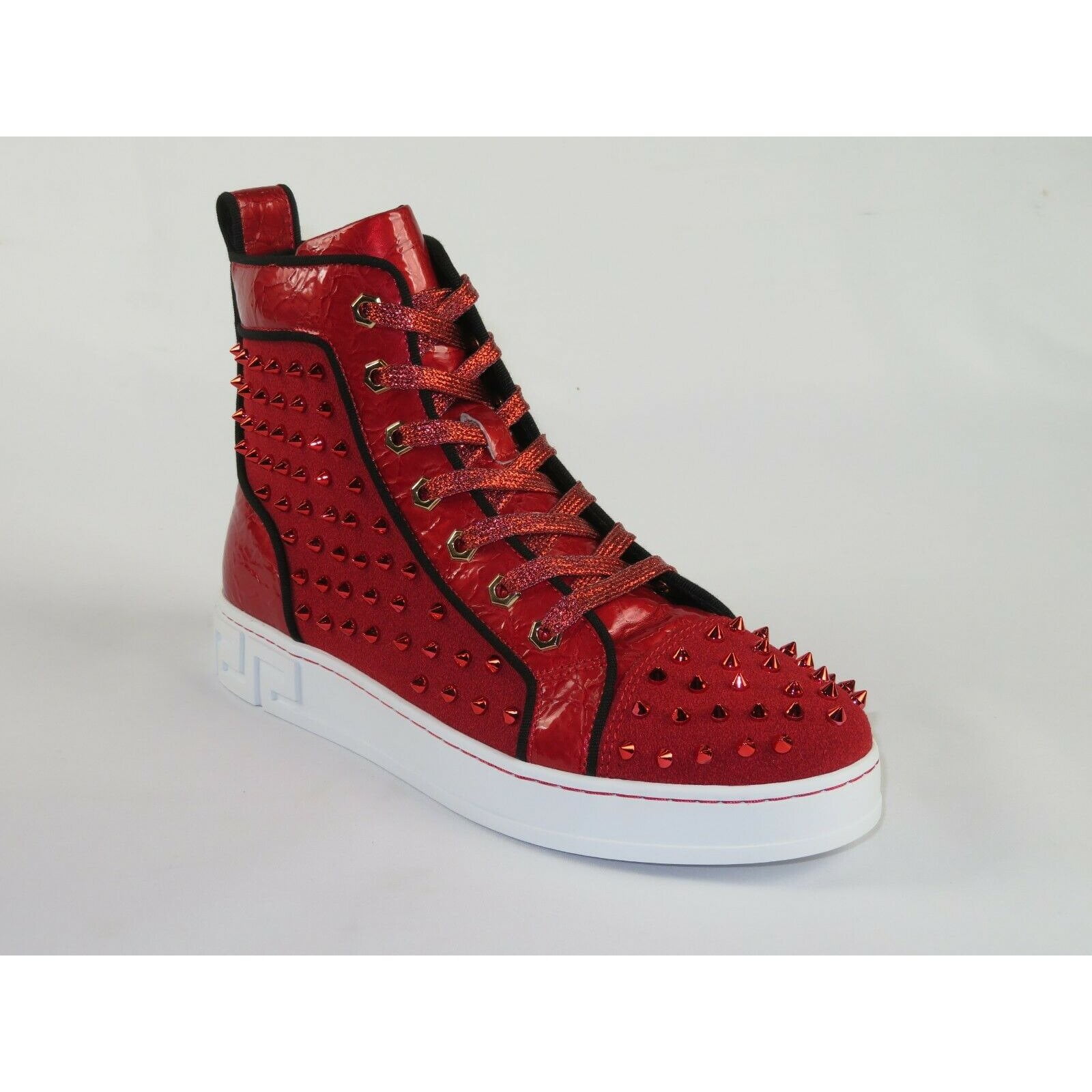 red high top tennis shoes