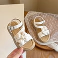 thumbnail image 2 of Staki Girls Boys Sandals with Cork Footbed Adjustable Buckle Braided Strap Sandals Open Toes Slides Sandals Summer Casual Shoes for Kids Tween Girl Wedges White,12 Little Kid, 2 of 9