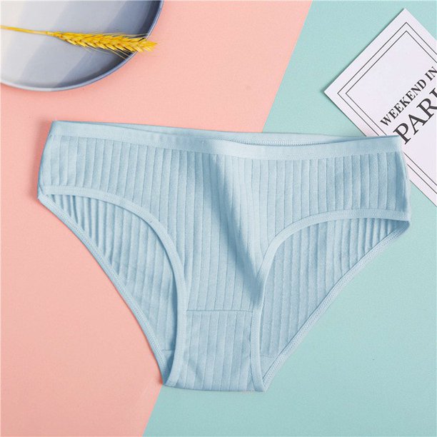 Bragas De Algodón FINETOO Para Mujer Color Sólido Calzoncillos Sexy M-XLpangjing