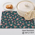 thumbnail image 5 of Placemat, Pioneer Flower Floral Print Pattern Place Mats Table Mat Set Of 2, PVC Washable Placemats for Party Kitchen Dining Decoration, 18x12 Inch, Fade Resistant, 5 of 6