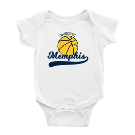 

Cute Memphis Baby Outfits Basketball Fan Sports Baby Clothes (White 3-6 Monthes)