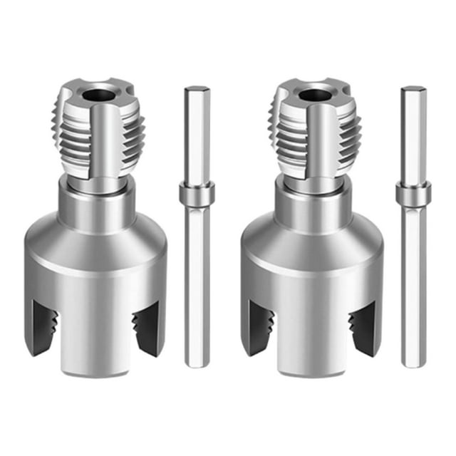 2 roscadores de tubos de PVC de 1/2'' y 3/4'' con matrices integradas para roscar tubos internos y externos. Herramienta de corte de