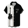 thumbnail image 1 of Men's Button Shirt 2024 Summer Fashion Casual Personality Musical Instrument Digital Short Sleeve-week, 1 of 4