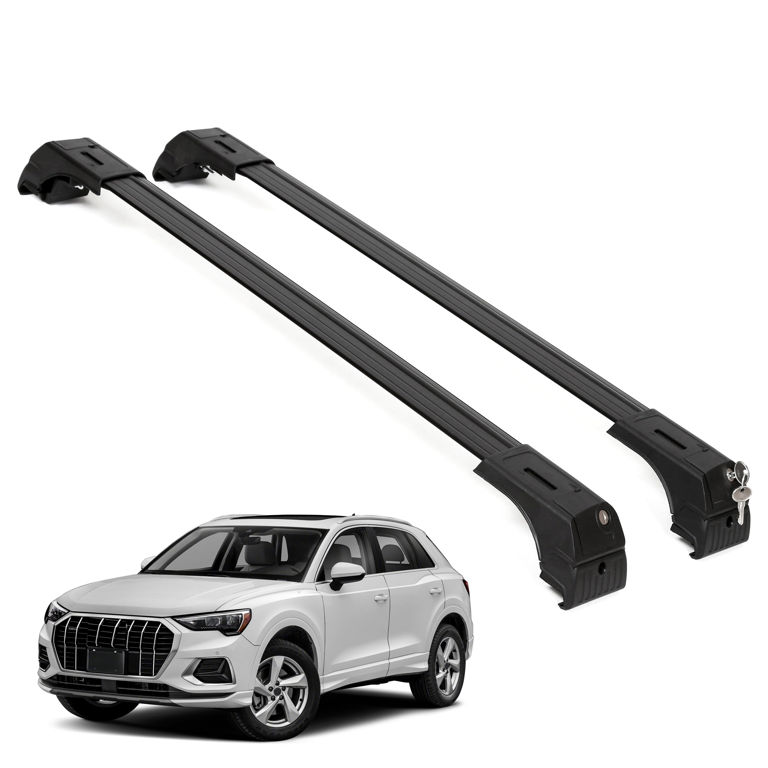 ERKUL Roof Rack Cross Bars for Audi Q3 20192022 Aluminum Rooftop Crossbars Black