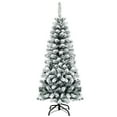 thumbnail image 1 of Costway 4.5Ft Unlit Hinged Snow Flocked Artificial Pencil Christmas Tree w/ 242 Branch, 1 of 10