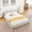 Queen + Beige, variant on Queen Size Chenille Upholstered Platform Bed Frame, Modern Low Profile Floor Bed with Curved Headboard and Wrapped Footboard, No Box Spring Required, Easy Assembly, Pink