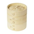 thumbnail image 4 of Bo de hervida redonda Camping Cocina al aire libre Utensilios de Cesta de de bambú para verduras Cocina al Dimsum Mochilero Altura 14cm shamjiam vapor de cocina, 4 of 9