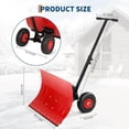 thumbnail image 2 of Bingirl Pelle à Neige 29,1 L x 16,5 H avec Roues, Pousse-Neige Robuste avec Déneigement, Angle et Hauteur Réglables, Poignée, Rouge, 2 of 7