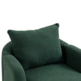 thumbnail image 6 of Mid-Century Accent Chair with Back Pillow, Teddy Fabric Upholstered Barrel Chair with Padded Cushion, Comfy Single Sofa with Wood Frame, Leisure Armchair for Living Room Bedroom Office, Emerald, 6 of 9