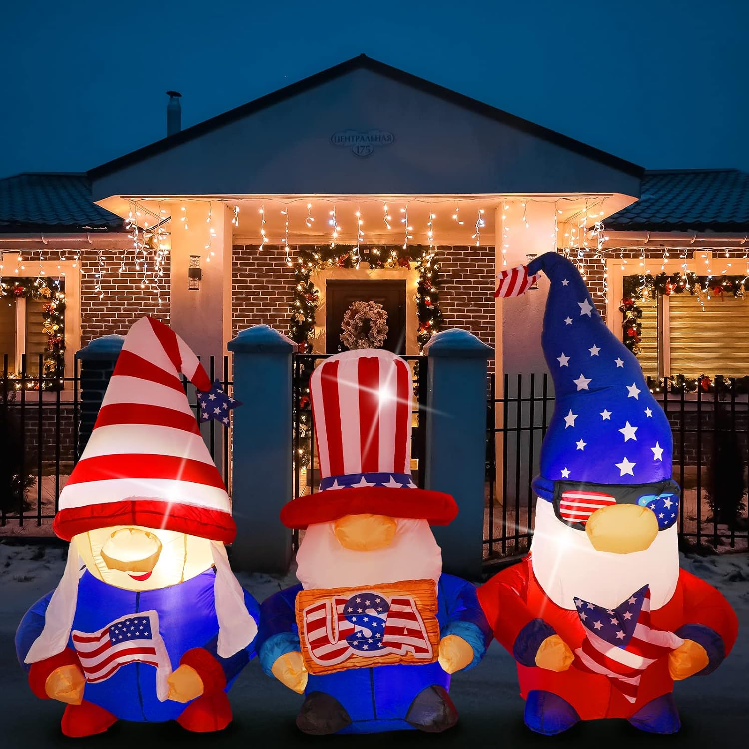 6 ft Patriotic Memorial Day Inflatables Outdoor Decorations Patriotic ...