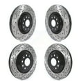 thumbnail image 1 of DS-One Front Rear Coated Drilled Slotted Disc Brake Rotors Kit for Car Volkswagen Audi GTI Q3 Golf R Arteon S3 A3 Quattro KD-100381, 1 of 11
