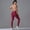 Wine Red, variant on SKQIT Workout Sets for Women 2 Piece Backless Strappy Sports Bra Leggings Matching Set Yoga Outfits