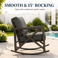 thumbnail image 3 of POTEBAN 3-Piece Metal Patio Rocking Chair Set, Heavy Duty 350 lbs Capacity Outdoor Bistro Furniture Set with 2 Rockers, Thick Cushions and Coffee Table for Porch, Rust-Resistant, Grey, 3 of 11