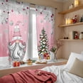 thumbnail image 4 of Pink Gnomes Christmas Sheer Curtains 72 Inches Long, Snowflake Xmas Tree Gifts Winter Light Filtering Window Curtains for Living Room, Rod Pocket Voile Sheer Curtain Drapes, 52"Wx72"L, 2 Panels, 4 of 9