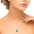 thumbnail image 3 of Mauli Jewels Engagement Necklace for Women 1.26 Carat Beautiful Oval Shape Gemstone And Diamond Pendant 4 prongs 10K White Gold With 18'' Box Chain|Silver Chain, 3 of 6