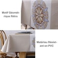 thumbnail image 5 of Mantel rectangular 140x180 antimanchas mantel de hule vintage floral PVC lavable mantel revestido mesa de comedor cocina jardín gris 1 pieza, 5 of 5