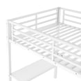 thumbnail image 5 of New Full Size Loft Bed with L-shaped Desk and USB, Metal Loft Bed with Wardrobe and Adjustable Shelf, High Loft Bed with LED Adults, White, 5 of 11