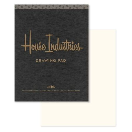 House Industries: House Industries Drawing Pad: 40 Acid-Free Sheets, Drawing Tips, Extra-Thick Backing Board (Best Drawing Paper For Pen And Ink)