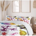 thumbnail image 6 of Ambesonne Fish Duvet Cover Set, Tropic Life Seaweed Coral, 2-Calking, Orange Purple, 6 of 6