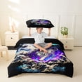 thumbnail image 2 of Metsweet Animal Dragon Tiger Unicorn Twin Duvet Cover, Japanese Style Twin Bedding,Black Reversible,2pcs,1 Duvet Cover and 1 Pillowcase, 2 of 6