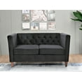 thumbnail image 3 of Uspridefurniture Lisette Velvet 3Pcs Living Room Set,Black, 3 of 5