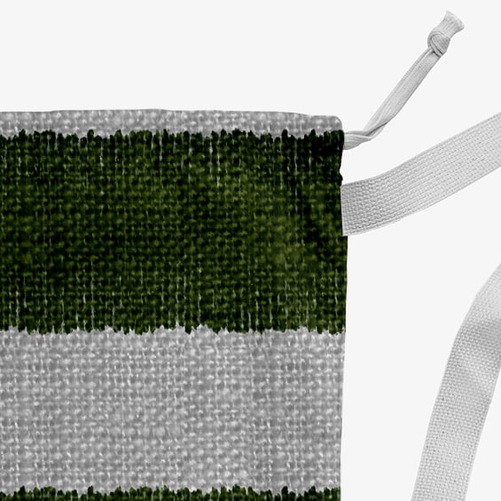 Simply Daisy Stripes with a Sprig of Holly 28 x 36 in Green-Grey Laundry Bag