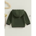 thumbnail image 4 of aturustex Little Boys Girls Basic Plush Hoodie Lightweight 6M 12M 18M 2T 3T 4T Toddler Solid Zipper Cardigan Jacket Fleece Hooded Sweatshirts Infant Bon Warm Daily Spring Fall Winter Clothes, 4 of 7