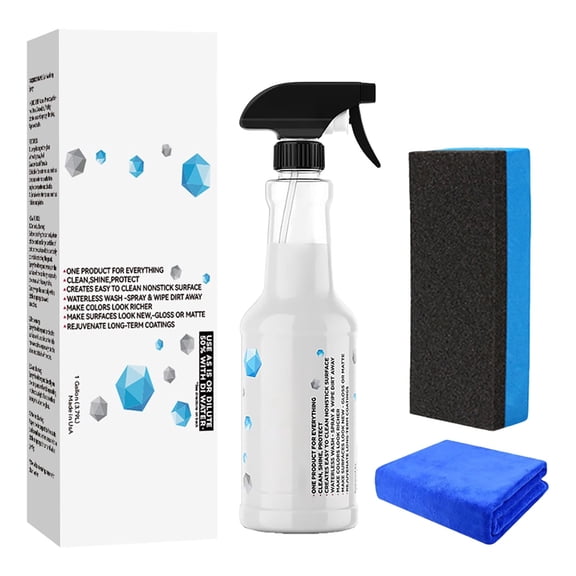 yocbz 1Gallon Car Spray with Sponge & towel, Quick Spray & Wipe Purpose Waterless Detailer, Better Than Any Car Detailing Kit - Clean, Shine, Protect Paint, Glass, Wheels, Trim Without Pre-Washing