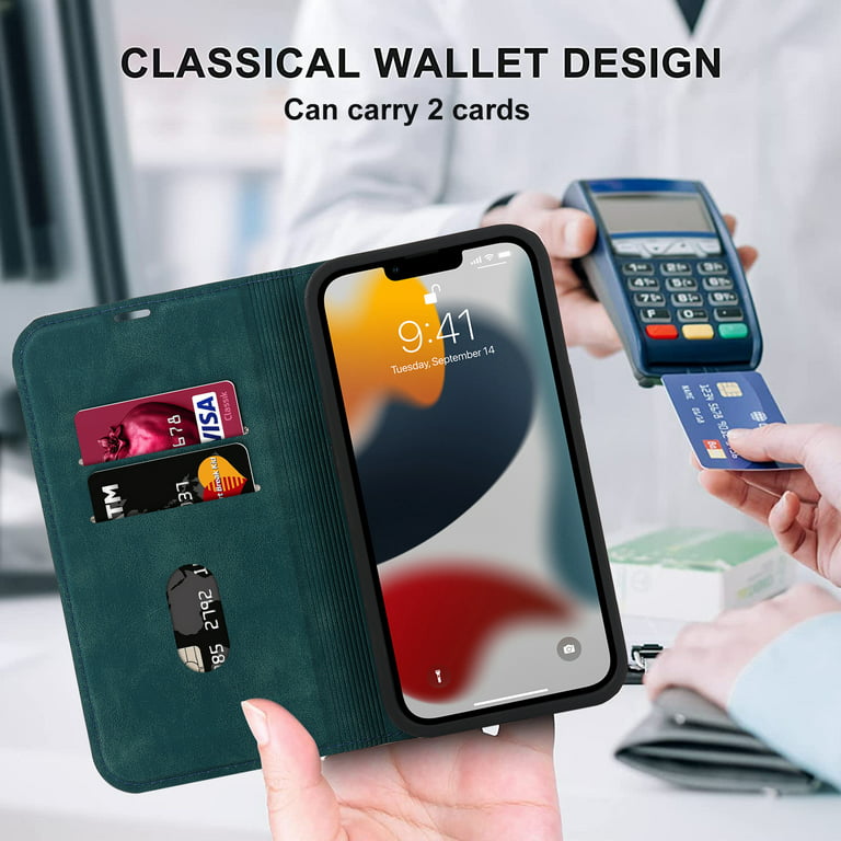 Feishell Wallet Case for iPhone 14 Pro,Built-in Magnet Compatible