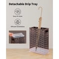 thumbnail image 2 of Rattan Umbrella Stand, Umbrella Holder for Entryway, Hand Woven Umbrella Rack Organizer Freestanding, with a Detachable Drip Tray, 4 Hooks, 11.8" L x 5.5" W x 16.5" H, 2 of 9