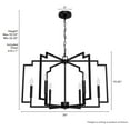 thumbnail image 6 of Hunter - Zoanne 6-light Matte Black, Large Chandelier, Dimmable, Modern Style, Geometric Shaped, for Bedrooms, Dining, Living Rooms - 45242, 6 of 7